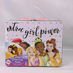 Disney Princess Extra Girl Power 48 Pc Puzzle Tin Lunch Box Spin Master NWT